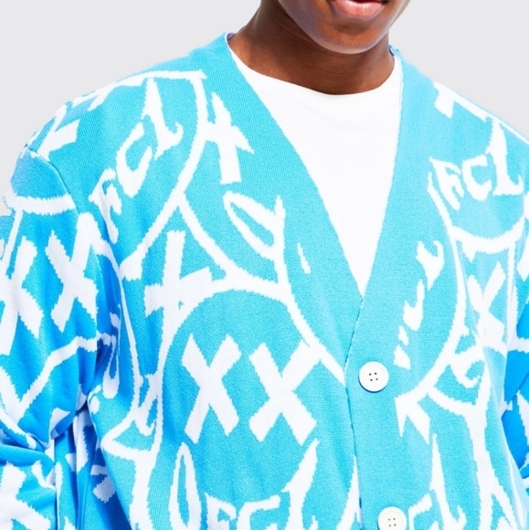 NWT Boohoo Man official face oversized cardigan - Picture 3 of 8